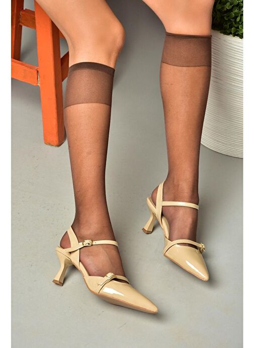 S518081308 Ten Rugan Alçak Topuklu Kadın Ayakkabı - Görsel 3