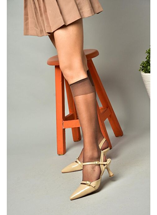 S518081308 Ten Rugan Alçak Topuklu Kadın Ayakkabı - Görsel 4