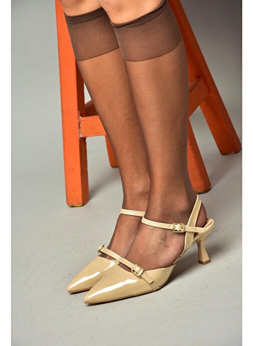 S518081308 Ten Rugan Alçak Topuklu Kadın Ayakkabı - Görsel 5