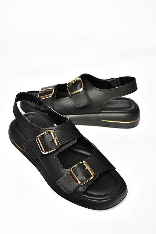 S518108309 Siyah Kadın Sandalet - Görsel 7