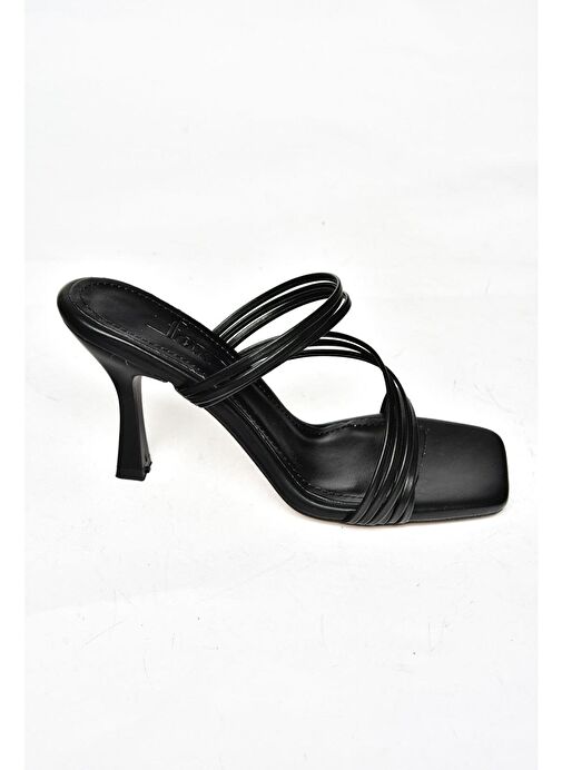 S590033709 Siyah İnce Topuklu Kadın Terlik - Görsel 7