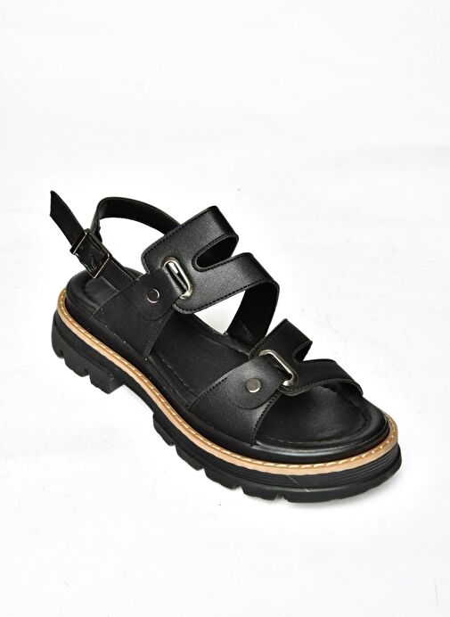 S996075509 Siyah Kadın Sandalet - Görsel 6