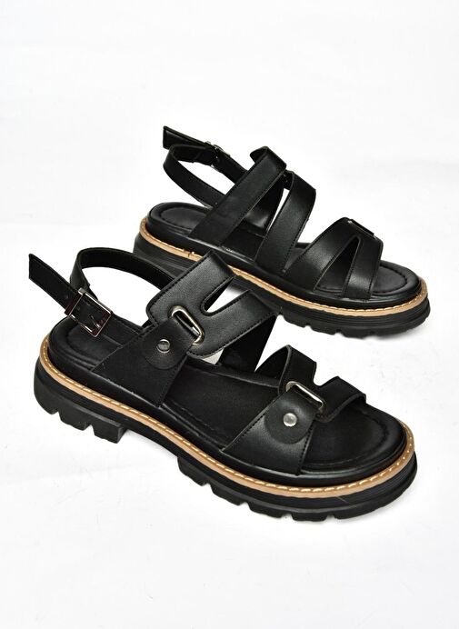 S996075509 Siyah Kadın Sandalet - Görsel 8