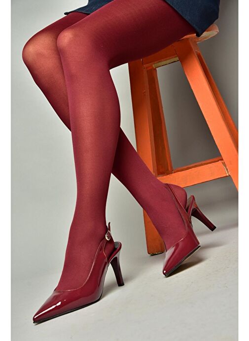 S654071708 Bordo Rugan İnce Topuklu Kadın Ayakkabı - Görsel 6