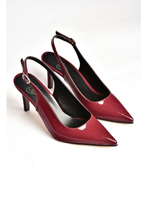 S654071708 Bordo Rugan İnce Topuklu Kadın Ayakkabı - Görsel 7
