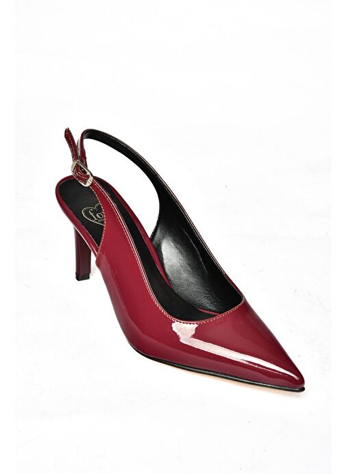 S654071708 Bordo Rugan İnce Topuklu Kadın Ayakkabı - Görsel 9