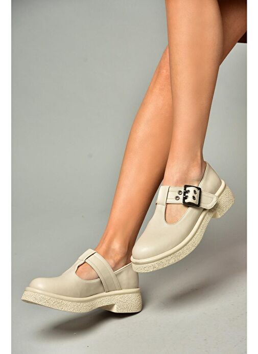 S996019009 Bej Kadın Günlük Ayakkabı - Görsel 2