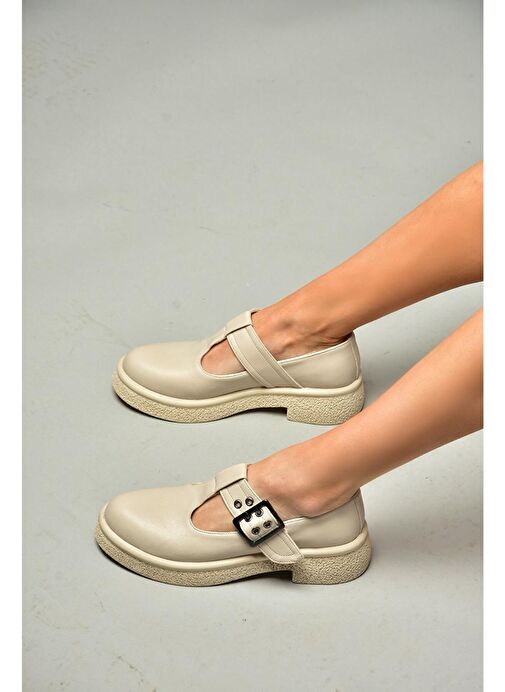 S996019009 Bej Kadın Günlük Ayakkabı - Görsel 6