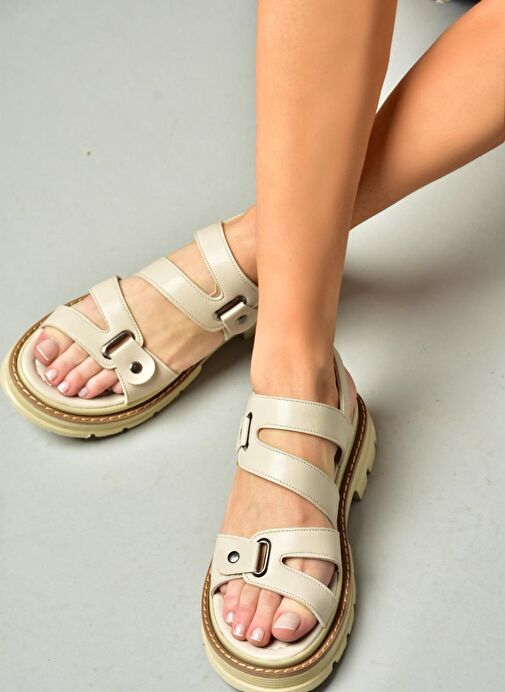 S996075509 Bej Kadın Sandalet - Görsel 2