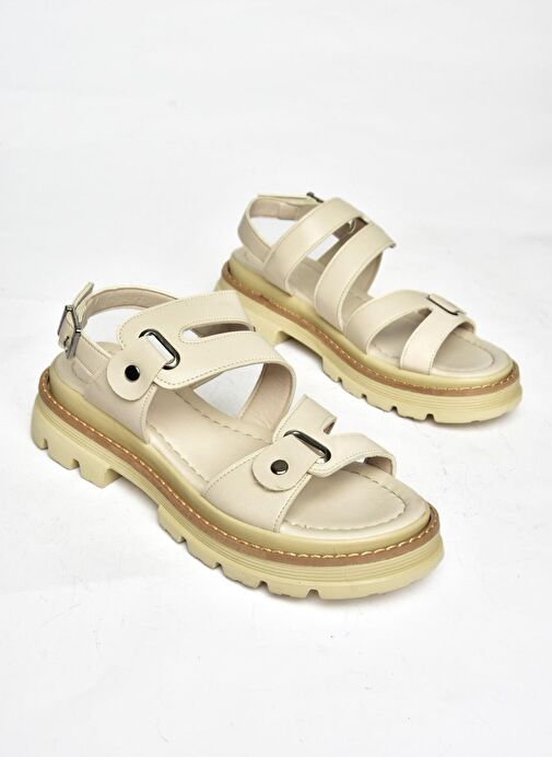 S996075509 Bej Kadın Sandalet - Görsel 8
