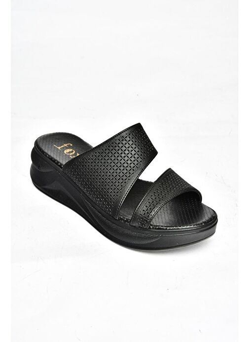 S713930309 Siyah Kalın Tabanlı Kadın Terlik - Görsel 4