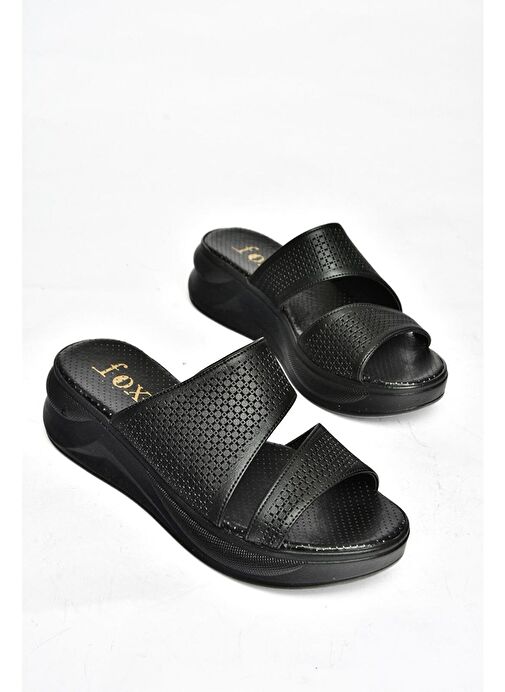 S713930309 Siyah Kalın Tabanlı Kadın Terlik - Görsel 6