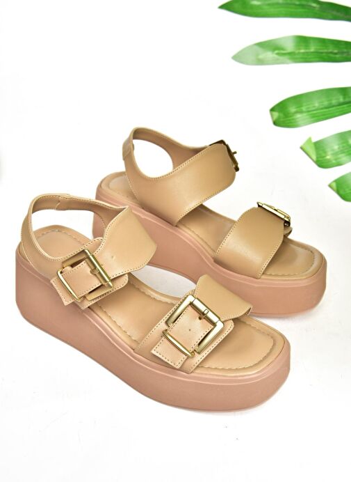 S590550409 Ten Dolgu Tabanlı Kadın Sandalet - Görsel 6