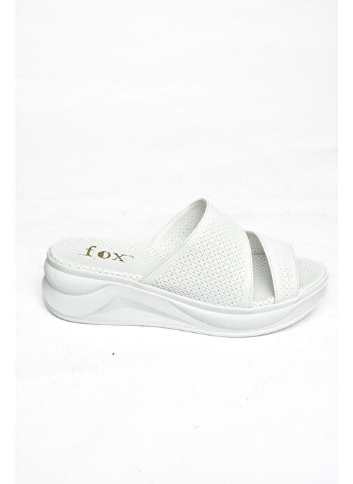 S713930309 Beyaz Kalın Tabanlı Kadın Terlik - Görsel 7