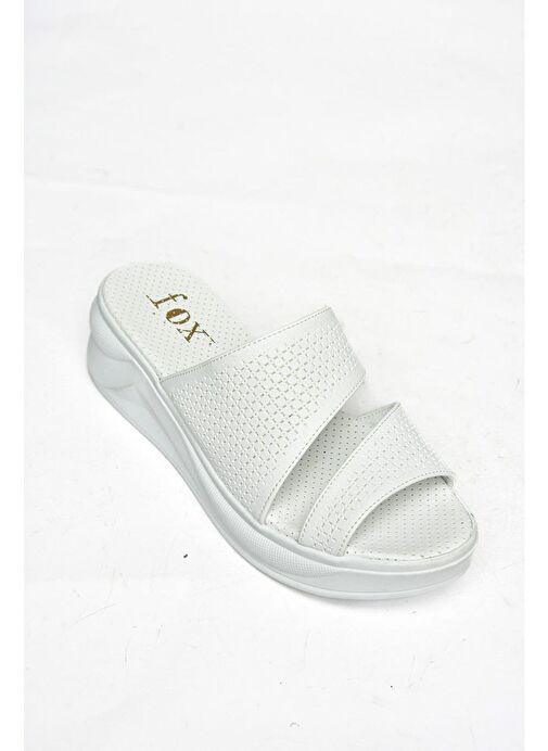 S713930309 Beyaz Kalın Tabanlı Kadın Terlik - Görsel 8