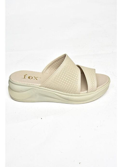 S713930309 Bej Kalın Tabanlı Kadın Terlik - Görsel 7