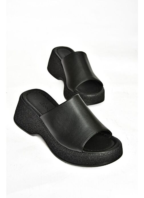 S996741209 Siyah Kalın Tabanlı Kadın Terlik - Görsel 6