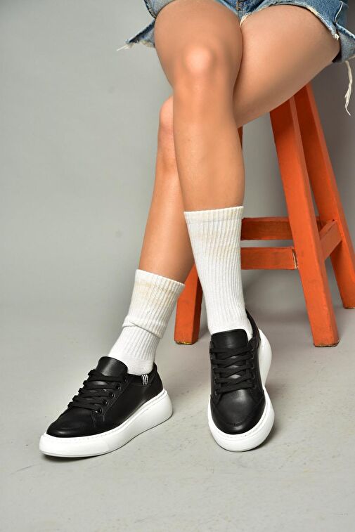 S274048409 Siyah Kadın Spor Ayakkabı Sneakers - Görsel 2
