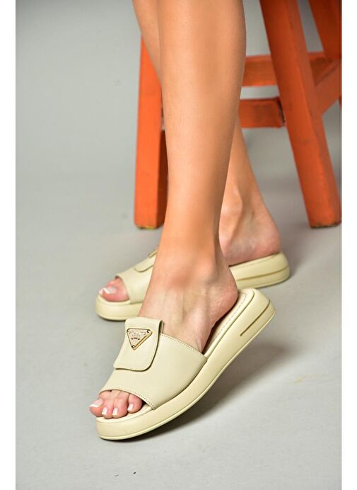 S518106409 Bej Kadın Terlik - Görsel 2