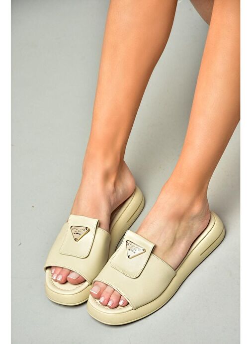 S518106409 Bej Kadın Terlik - Görsel 3