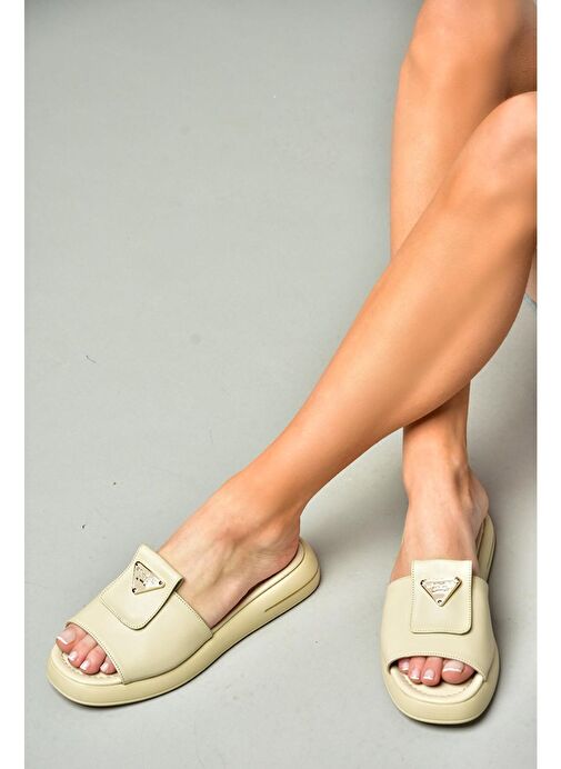 S518106409 Bej Kadın Terlik - Görsel 5