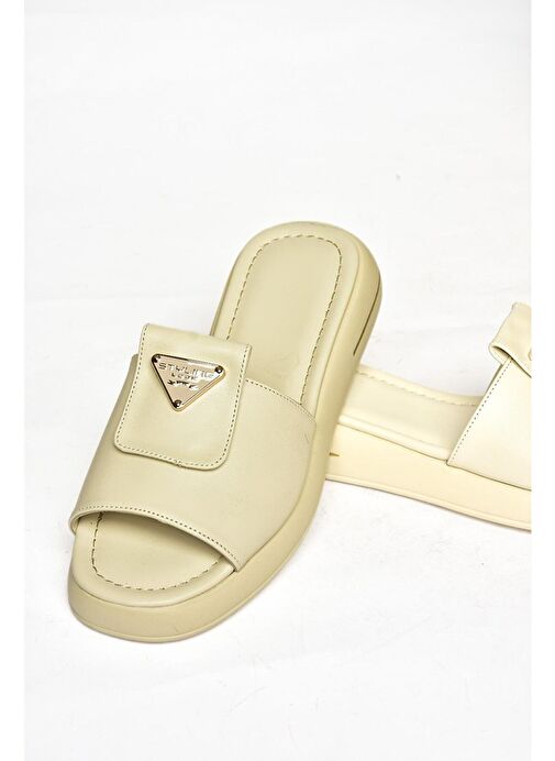 S518106409 Bej Kadın Terlik - Görsel 8