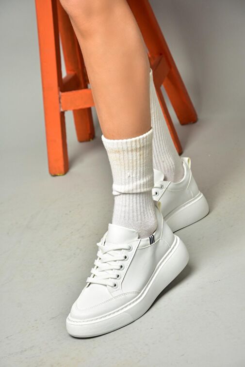 S274048409 Beyaz Kadın Spor Ayakkabı Sneakers - Görsel 5