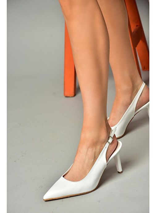 Fox Shoes Beyaz Kadın Topuklu Ayakkabı 12224 - Görsel 4