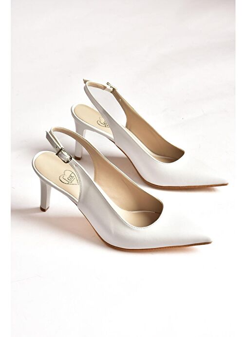 Fox Shoes Beyaz Kadın Topuklu Ayakkabı 12224 - Görsel 9