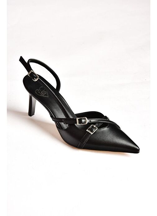 S654071909 Siyah Kısa Topuklu Kadın Ayakkabı - Görsel 9