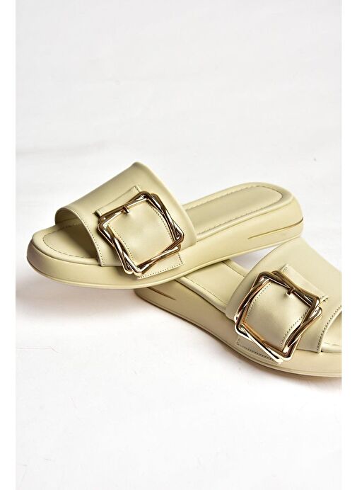 S518106309 Bej Tokalı Kadın Terlik - Görsel 7