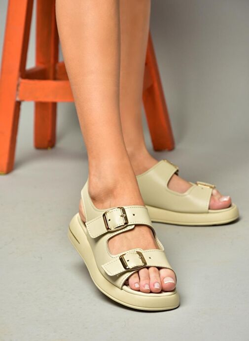 S518108309 Bej Kadın Sandalet - Görsel 5