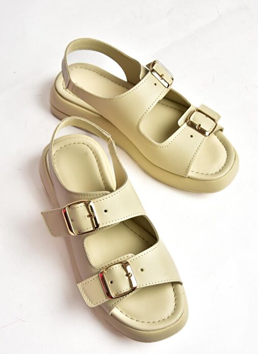 S518108309 Bej Kadın Sandalet - Görsel 6