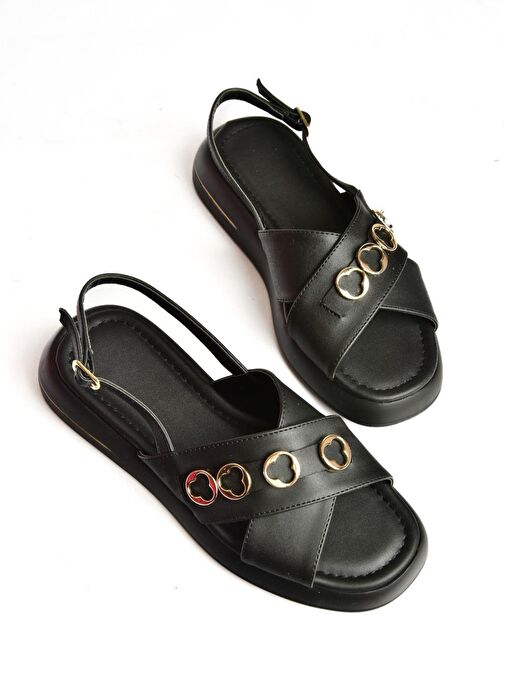 Fox Shoes Siyah Kadın Sandalet 12221 - Görsel 6