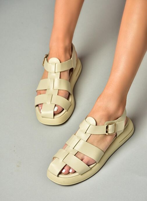 S518106009 Bej Kadın Sandalet - Görsel 2