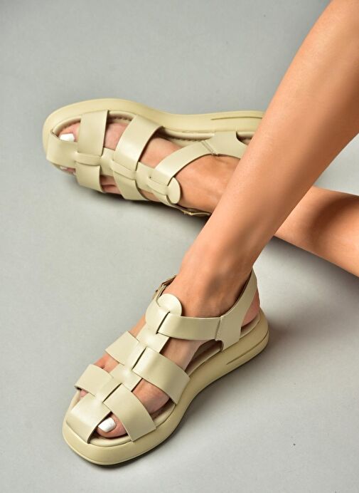 S518106009 Bej Kadın Sandalet - Görsel 5