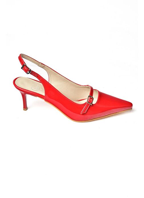S654072208 Kırmızı Rugan İnce Topuklu Kadın Ayakkabı - Görsel 7