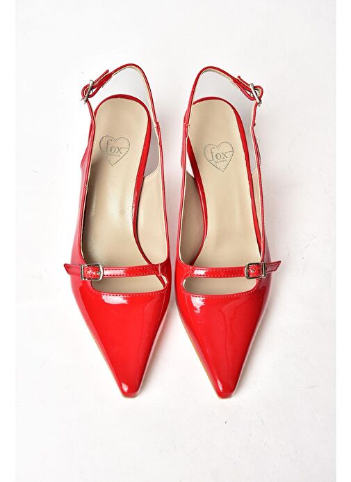 S654072208 Kırmızı Rugan İnce Topuklu Kadın Ayakkabı - Görsel 9