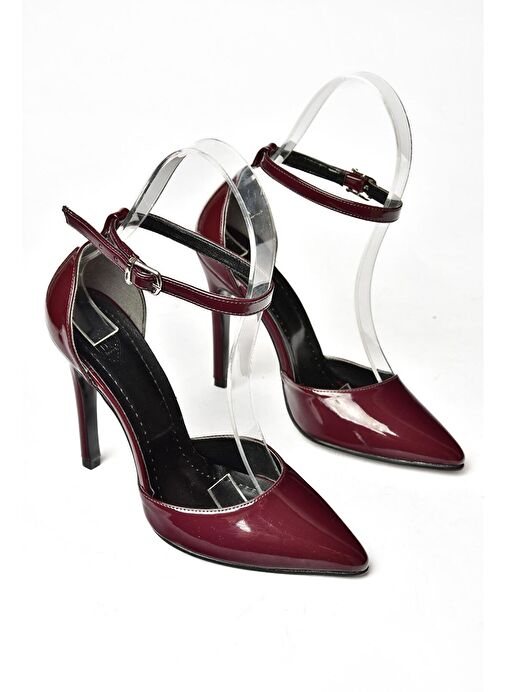 Fox Shoes Bordo Kadın Rugan Topuklu Ayakkabı 12257 - Görsel 6
