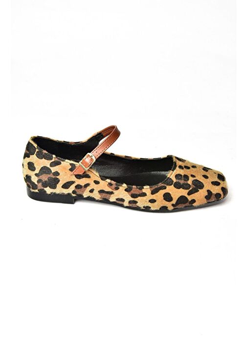 S726252502 Leopar Süet Kadın Babet - Görsel 6