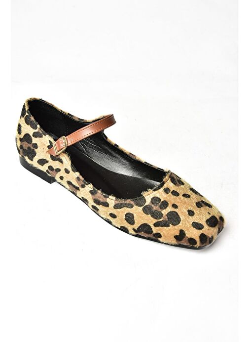 S726252502 Leopar Süet Kadın Babet - Görsel 7