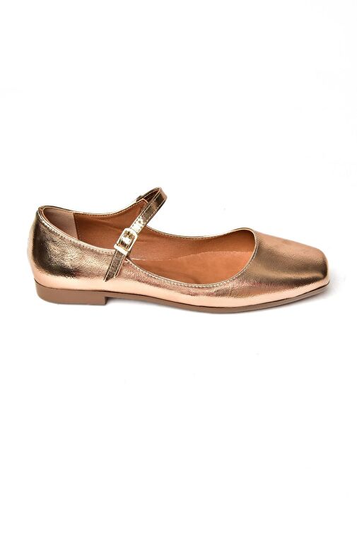 Fox Shoes Bronz Kadın Rugan Babet 12272 - Görsel 6