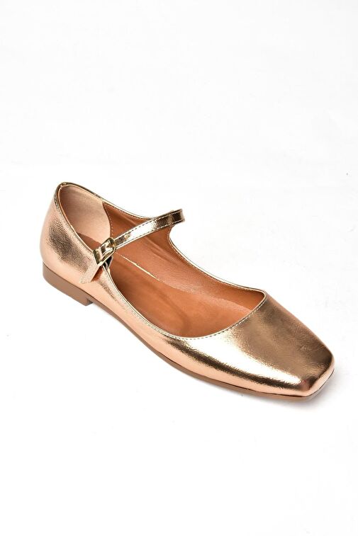 Fox Shoes Bronz Kadın Rugan Babet 12272 - Görsel 7