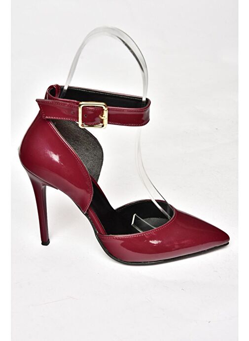 Fox Shoes Bordo Kadın Rugan Topuklu Ayakkabı 12242 - Görsel 6