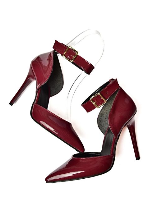 Fox Shoes Bordo Kadın Rugan Topuklu Ayakkabı 12242 - Görsel 7