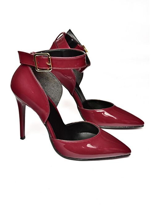 Fox Shoes Bordo Kadın Rugan Topuklu Ayakkabı 12242 - Görsel 8