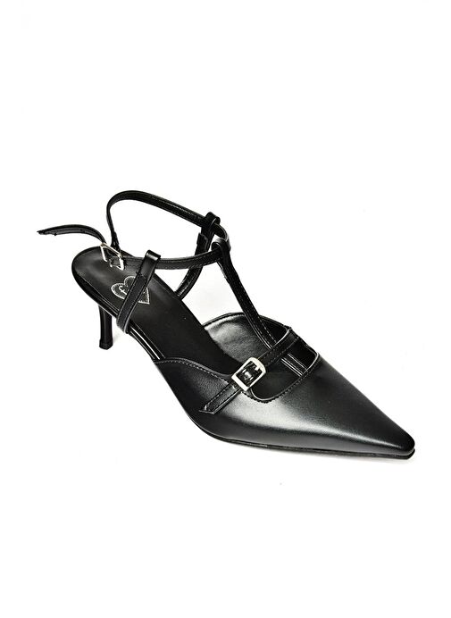 S654071209 Siyah Alçak Topuklu Kadın Ayakkabı - Görsel 6