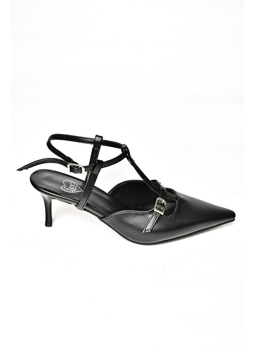 S654071209 Siyah Alçak Topuklu Kadın Ayakkabı - Görsel 7