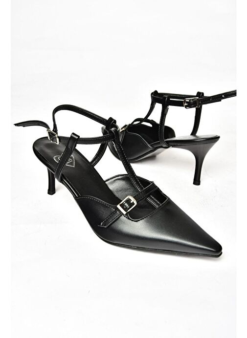 S654071209 Siyah Alçak Topuklu Kadın Ayakkabı - Görsel 8