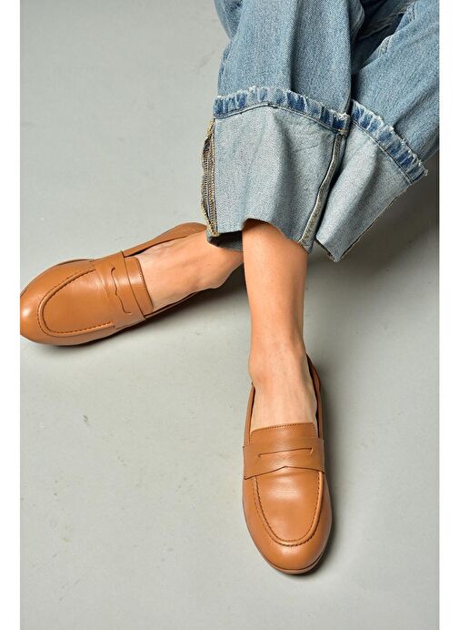 Fox Shoes Fox Shoes S944007803 Taba Hakiki Deri Kadın Babet Boyner'de! Taba - 4. görsel